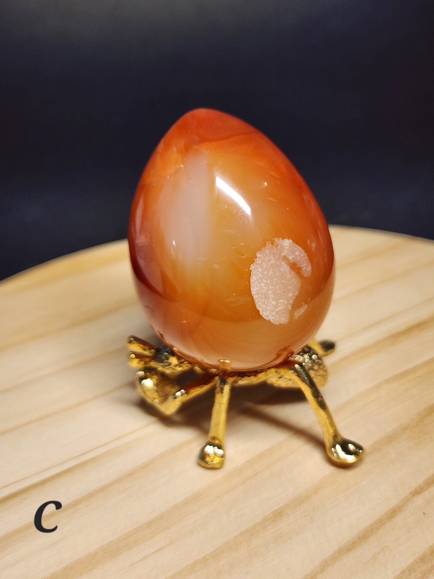 Polished Carnelian Crystal Egg