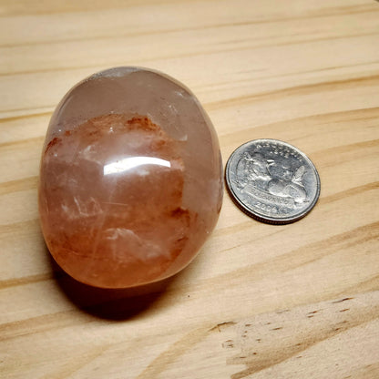 Fire Quartz Palm Stone -  2.25" Polished Hematoid Quartz