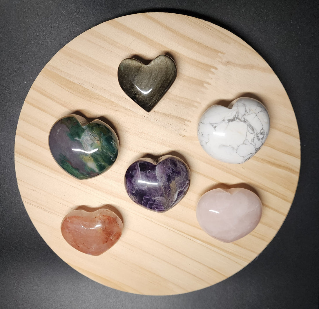 Crystal Puffy Hearts | 1.75" Polished Gemstone Hearts | Choose Your Crystal