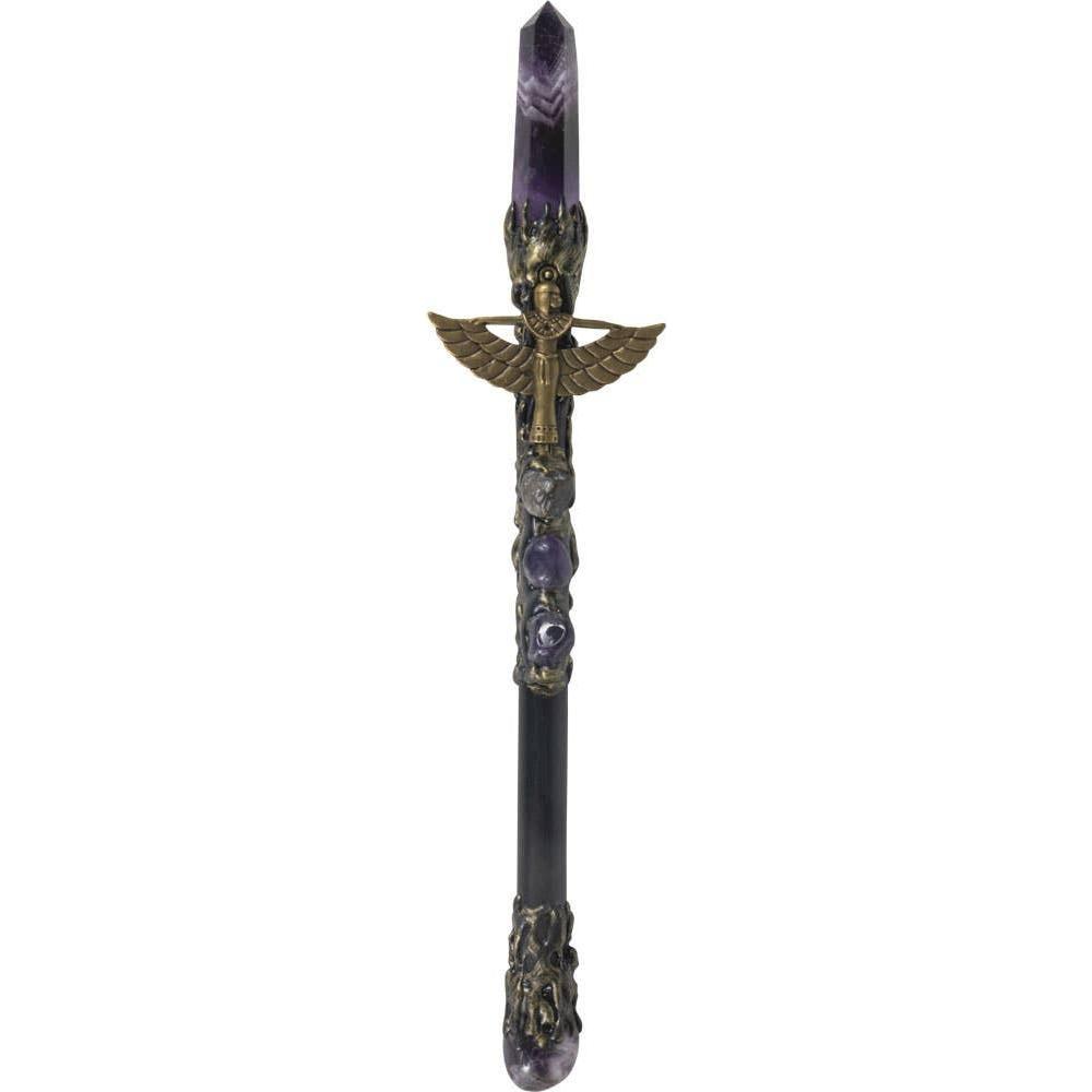 Amethyst &amp; Gold Isis Wand – Divine Feminine Energy &amp; Spiritual Protection