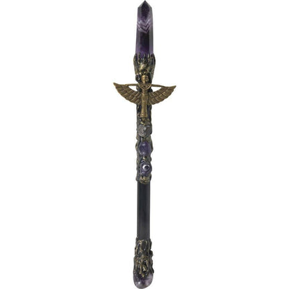 Amethyst &amp; Gold Isis Wand – Divine Feminine Energy &amp; Spiritual Protection