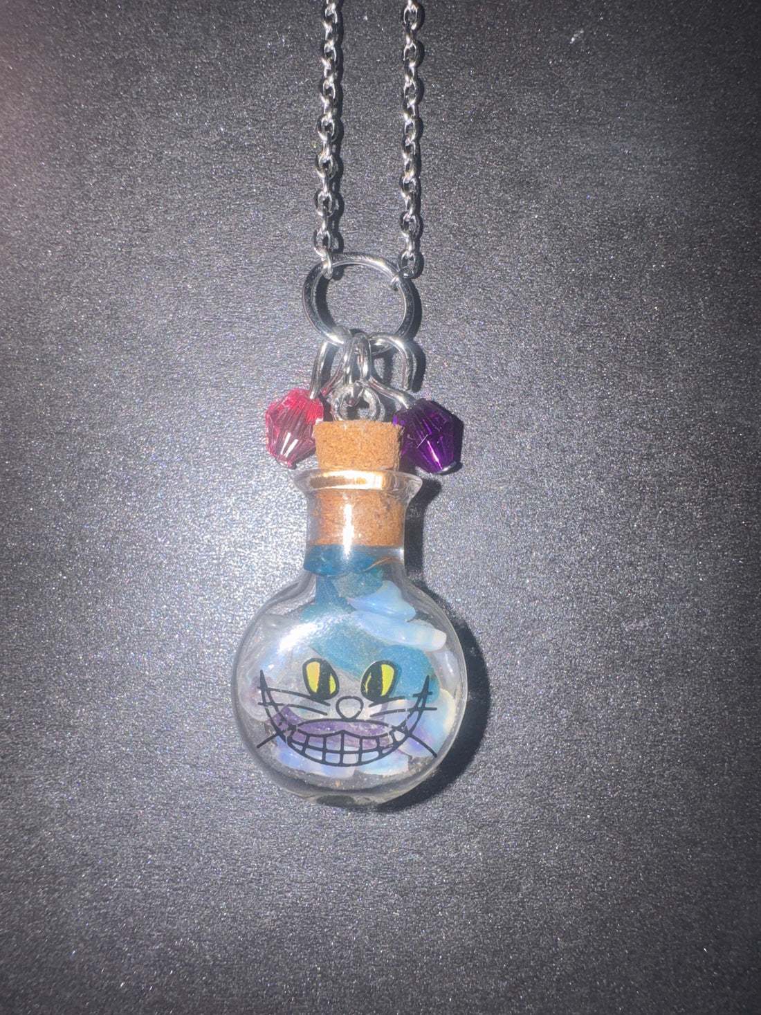 Cheshire Cat Crystal Necklace