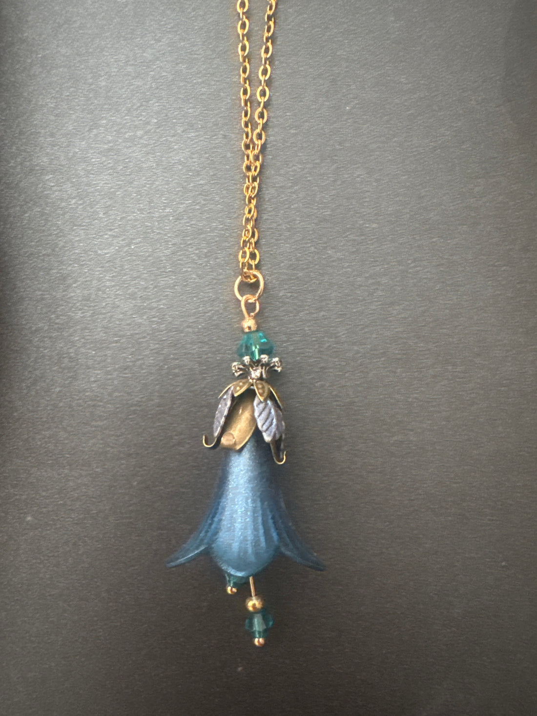 Blue Flower Petal Necklace