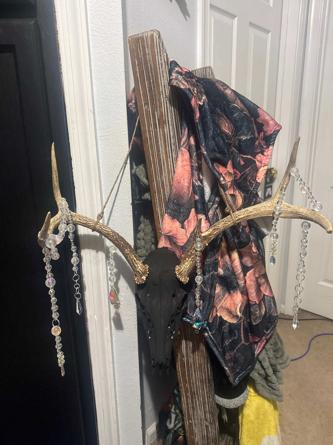 Deer Skull and Antlers Suncatcher