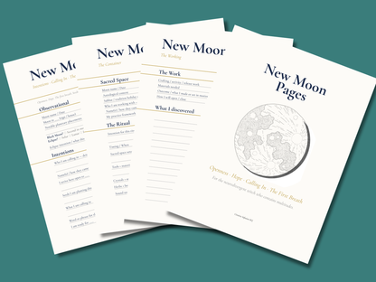 Triple Moon Planning Pages — Printable Lunar Journal Pages for New, Full &amp; Dark Moon Practice