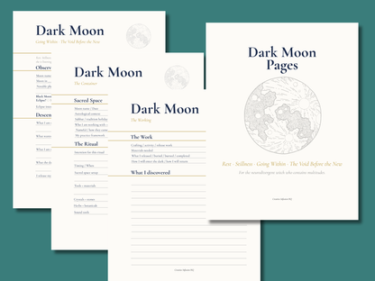 Triple Moon Planning Pages — Printable Lunar Journal Pages for New, Full &amp; Dark Moon Practice