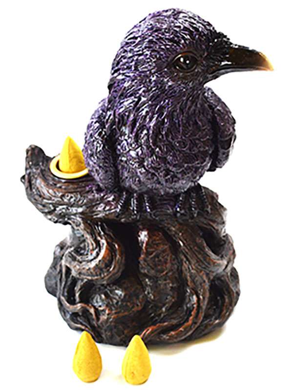 6 1/2&amp;quot; Raven backflow incense burner