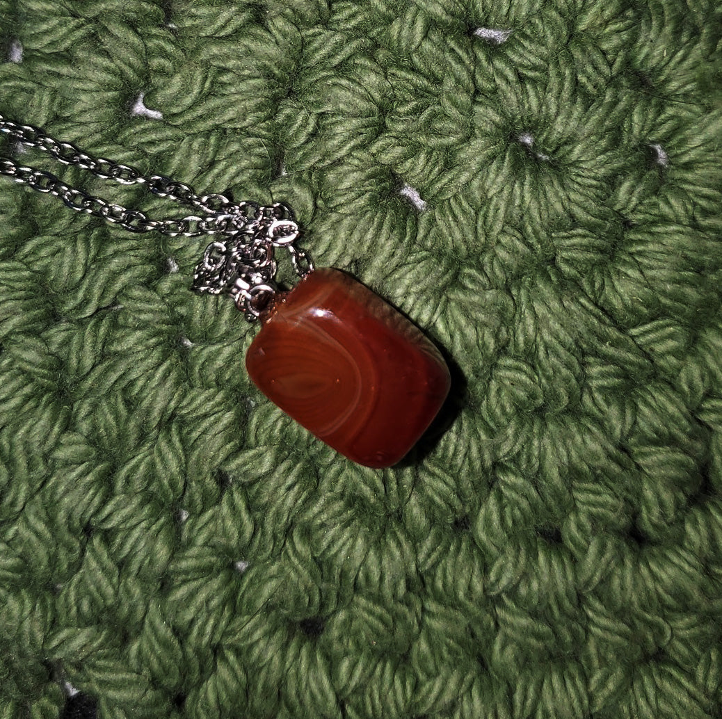 Red Agate Stone Necklace | Grounding • Protection • Strength