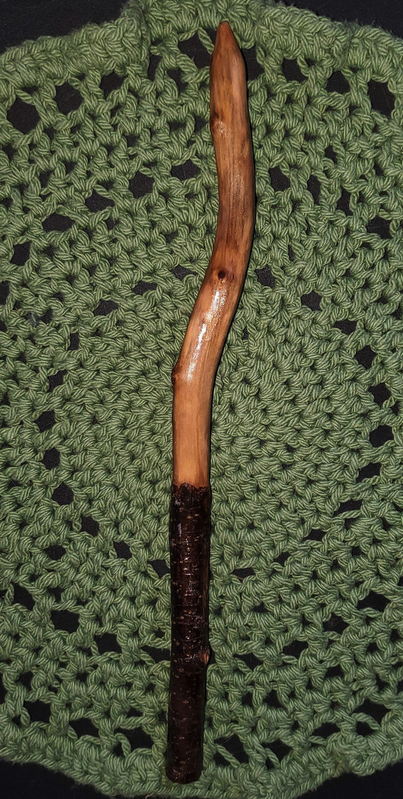 Handcrafted Ritual Wand 12.5” | Foraged Wooden Wand for Witchcraft | Green Witch Altar Tool | Folk Magic Spell Wand