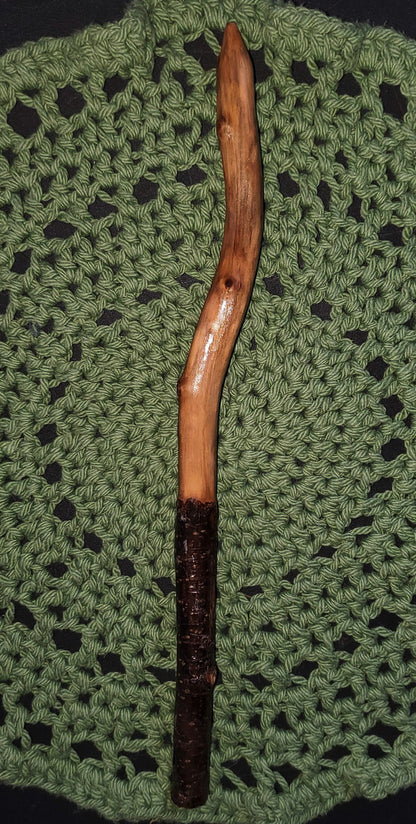 Handcrafted Ritual Wand 12.5” | Foraged Wooden Wand for Witchcraft | Green Witch Altar Tool | Folk Magic Spell Wand