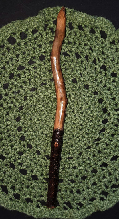 Handcrafted Ritual Wand 12.5” | Foraged Wooden Wand for Witchcraft | Green Witch Altar Tool | Folk Magic Spell Wand
