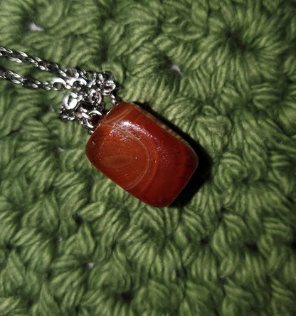 Red Agate Stone Necklace | Grounding • Protection • Strength