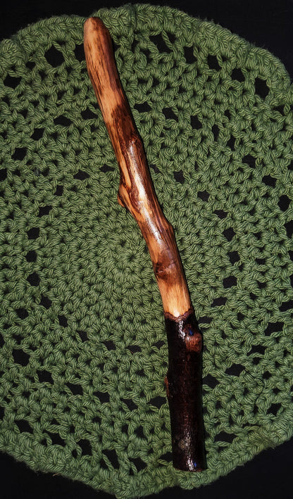 Thick Hand-Carved Wooden Wand | Appalachian Folk Magic Wand | Grounding Protection Wand | 12” Ritual Wand