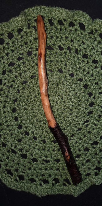 Handcrafted Ritual Wand 12” | Foraged Wooden Wand for Witchcraft | Green Witch Altar Tool | Folk Magic Spell Wand