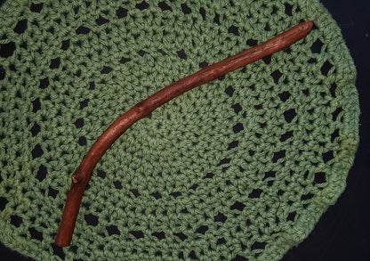 Handcrafted Witch Wand 12” – Curved Wooden Ritual Wand for Spellwork, Energy Work &amp; Altar Magic
