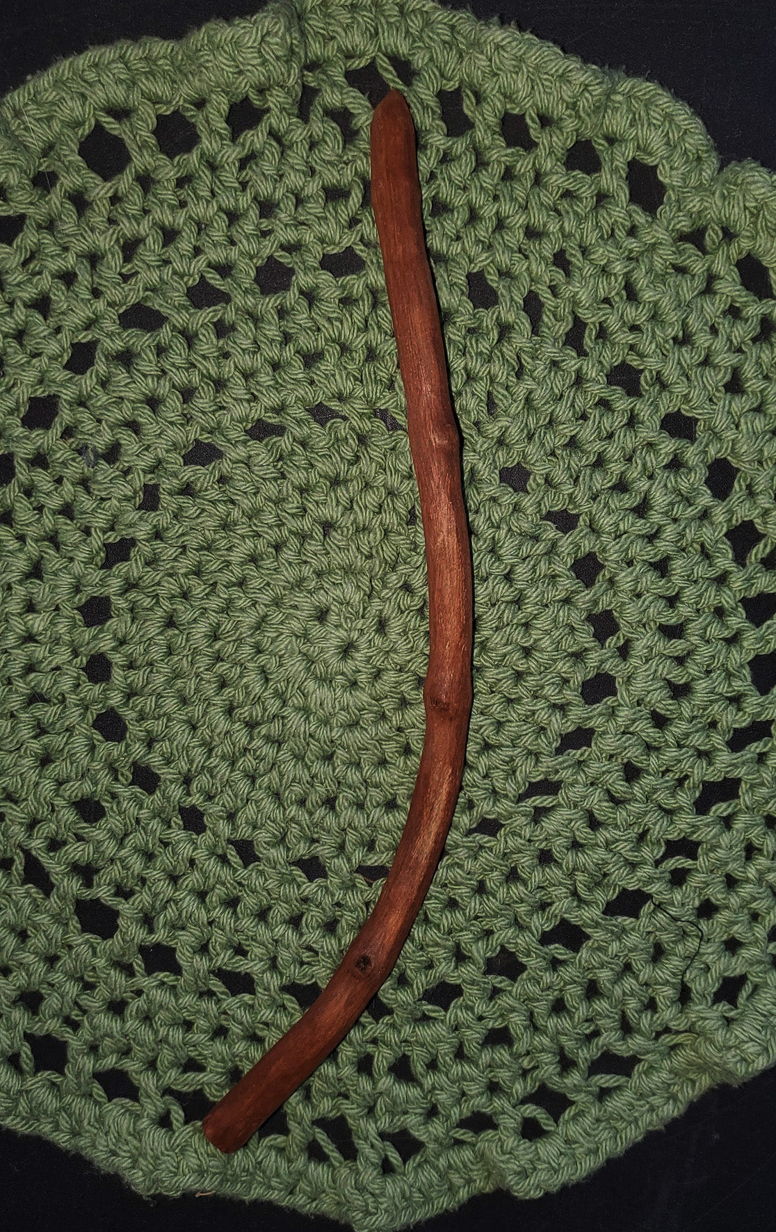 Handcrafted Witch Wand 12” – Curved Wooden Ritual Wand for Spellwork, Energy Work &amp; Altar Magic