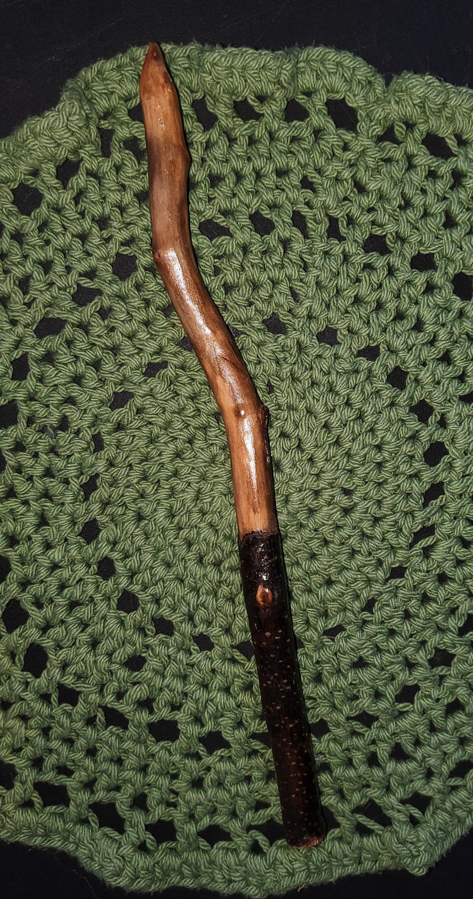 Handcrafted Ritual Wand 12.5” | Foraged Wooden Wand for Witchcraft | Green Witch Altar Tool | Folk Magic Spell Wand