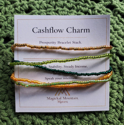 Cashflow Charm Bracelet Stack | Money Drawing Set of 5