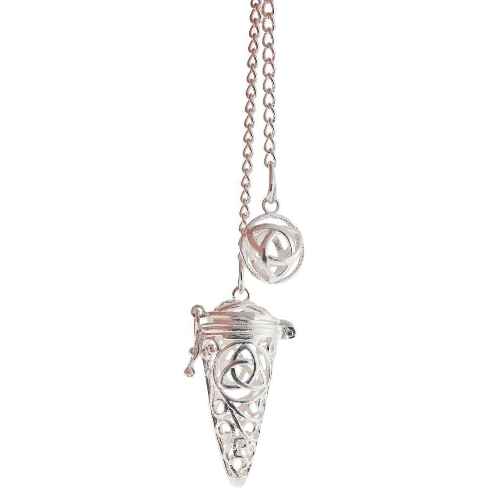 Triquetra Chambered Pendulum | Fillable Divination Pendulum for Personalized Energy Work