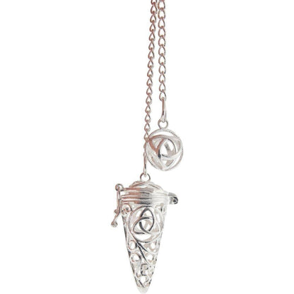 Triquetra Chambered Pendulum | Fillable Divination Pendulum for Personalized Energy Work