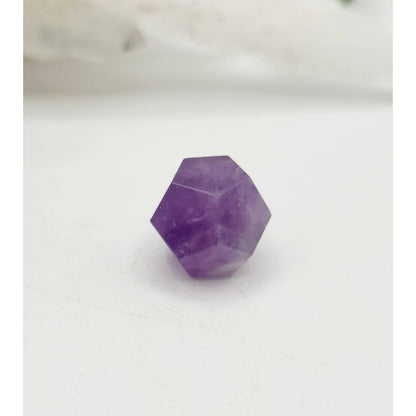 Amethyst 7-Piece Sacred Geometry Crystal Set with Wooden Grid &amp; Velvet Bag