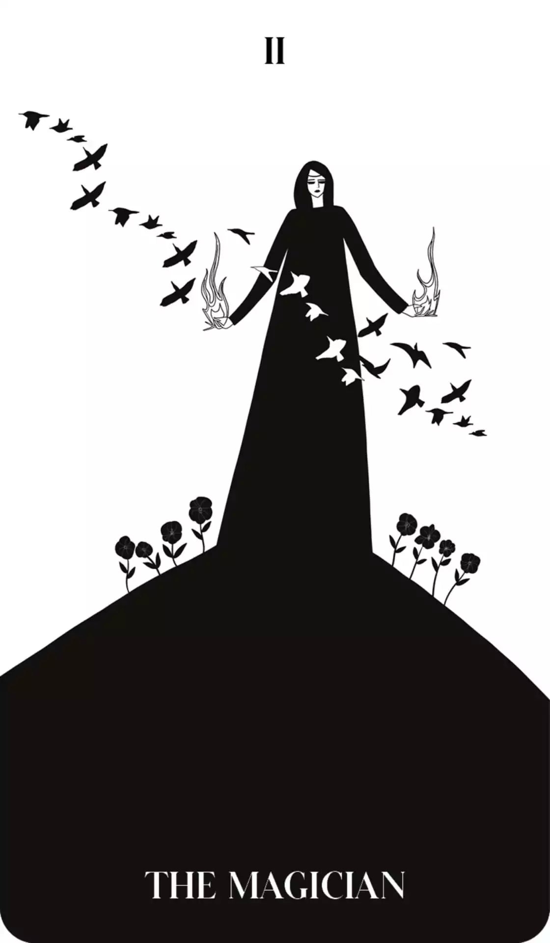 Black Violet Tarot major arcana card with dark floral symbolism