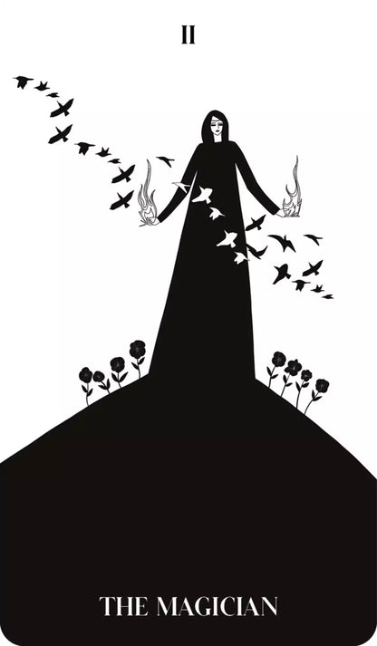 Black Violet Tarot major arcana card with dark floral symbolism