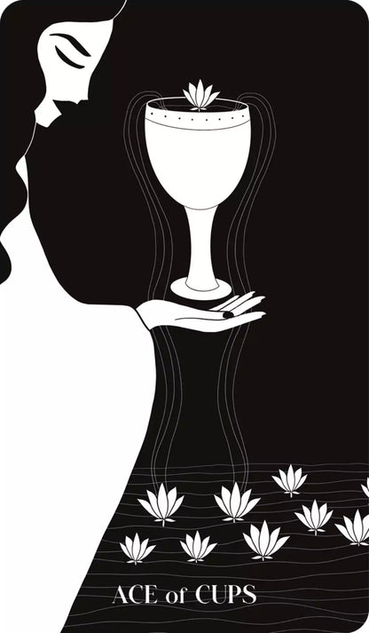 Black Violet Tarot card with atmospheric botanical gothic illustration