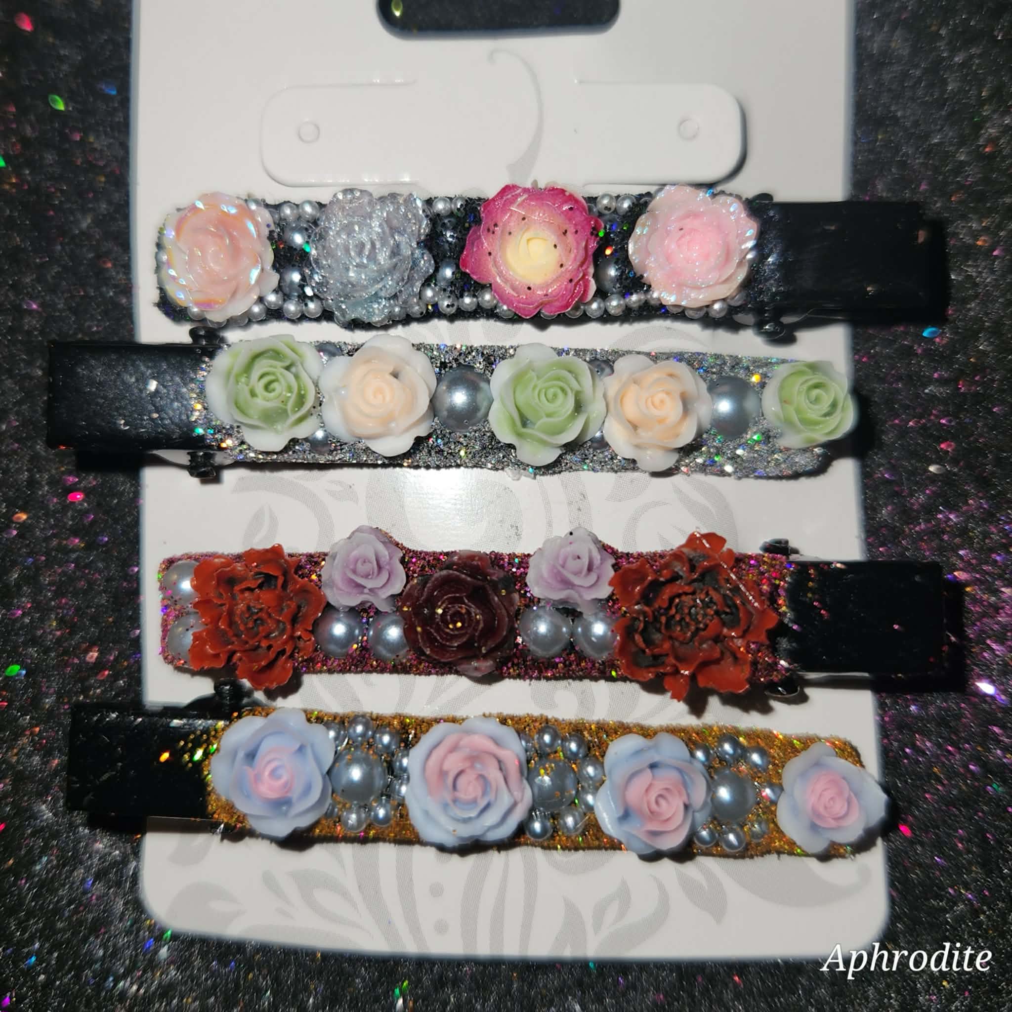 floral hair clips