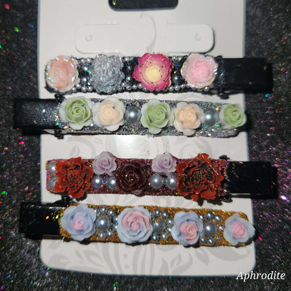 floral hair clips