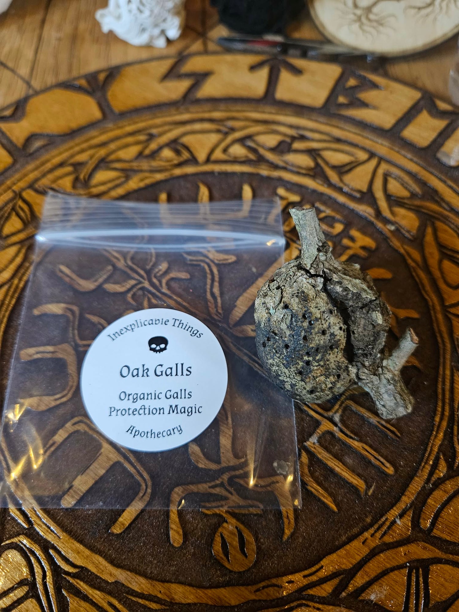 Oak Gall Trio + Protection Charm Spell | Forest Witchcraft Tool | Liminal Magic | Ward Kit | Ancestral Offering