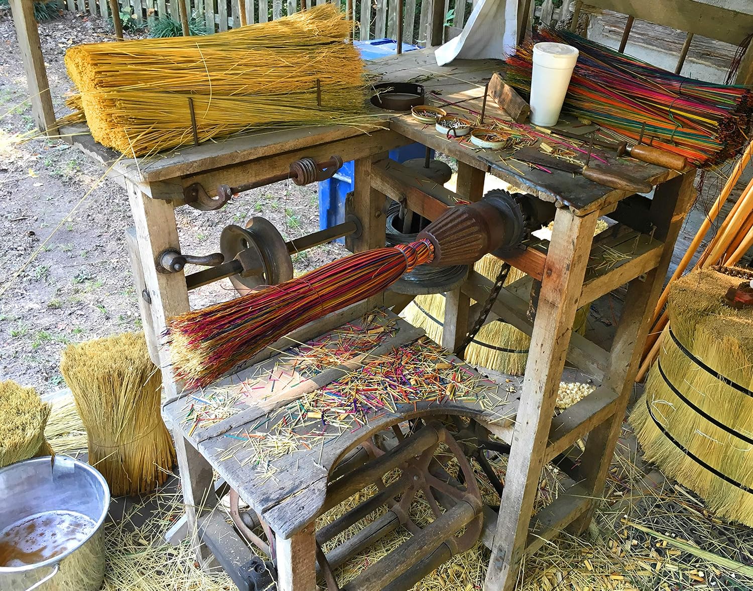 Handmade Farmhouse Broom – Traditional Broomcorn Sweeper, Rustic Country Decor &amp; Functional Cleaning Broom Made in USA
