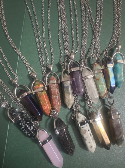 Various Shaped Crystal Necklaces