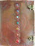 Large 10 by 13 inch chakra embossed leather blank book journal with latch for sacred writing