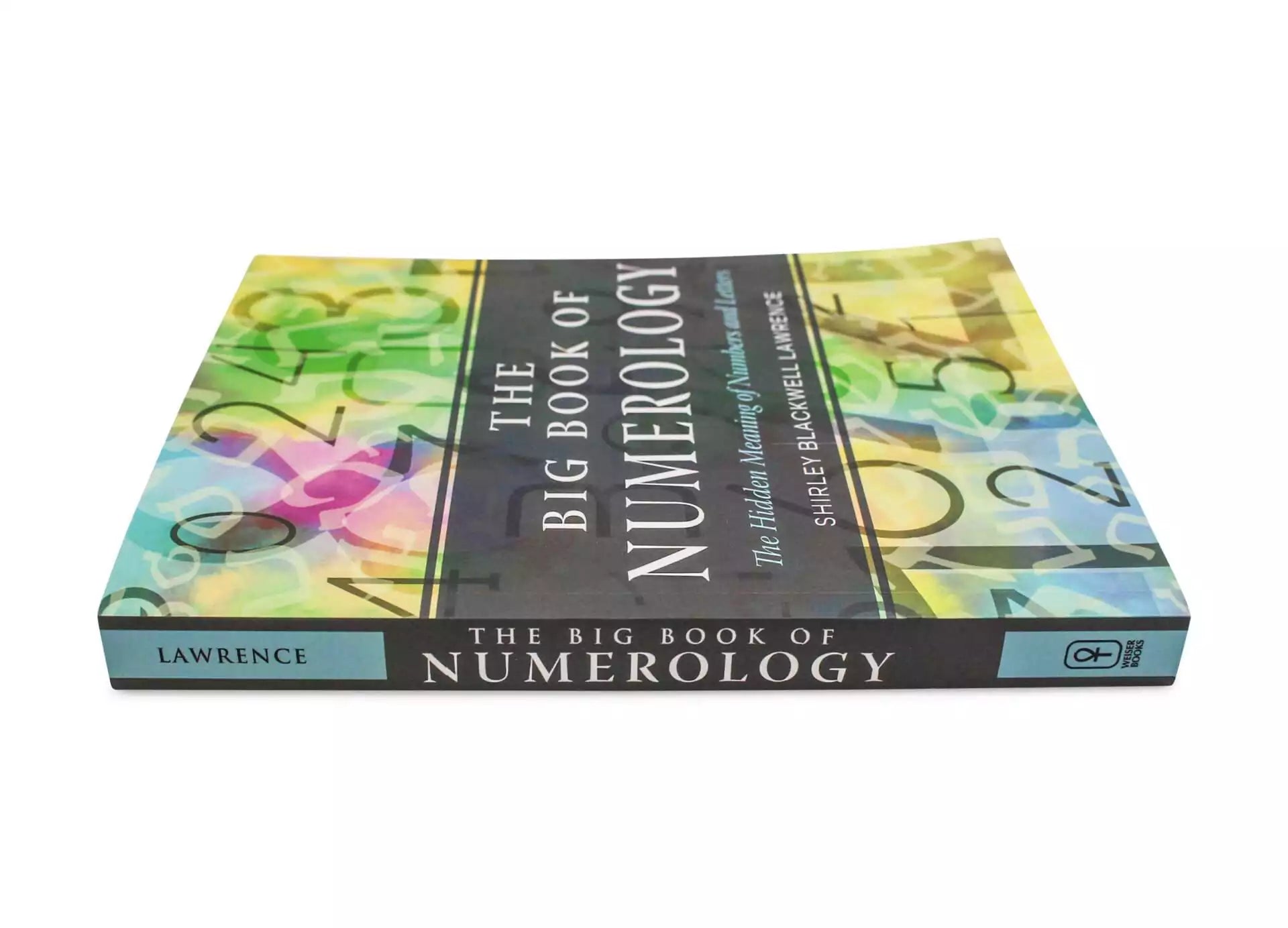Alternate view of The Big Book of Numerology cover featuring colorful numbers and letters in a graphic design layout.