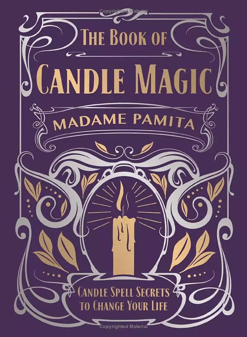 Book of Candle Magic hardcover by Madame Pamita — decorative cover with candles and Llewellyn Worldwide publisher branding.