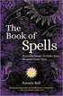 The Book of Spells by Pamela Ball cover featuring mystical symbols and atmospheric illustrations against a dark starry background.