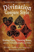 Book cover of Divination Conjure Style by Starr Casas on hoodoo card reading bone throwing and fortune-telling