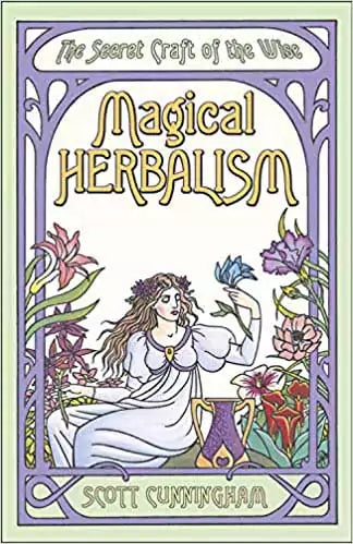 Book cover of Magical Herbalism by Scott Cunningham featuring herb magic and Wiccan reference