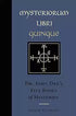Dark blue book cover of Mysteriorum Libri Quinque featuring Dr. John Dee&