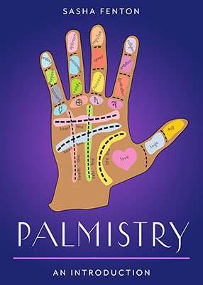 Palmistry An Introduction by Sasha Fenton — book cover showing illustrated hand with palm reading lines for this beginner divination guide.