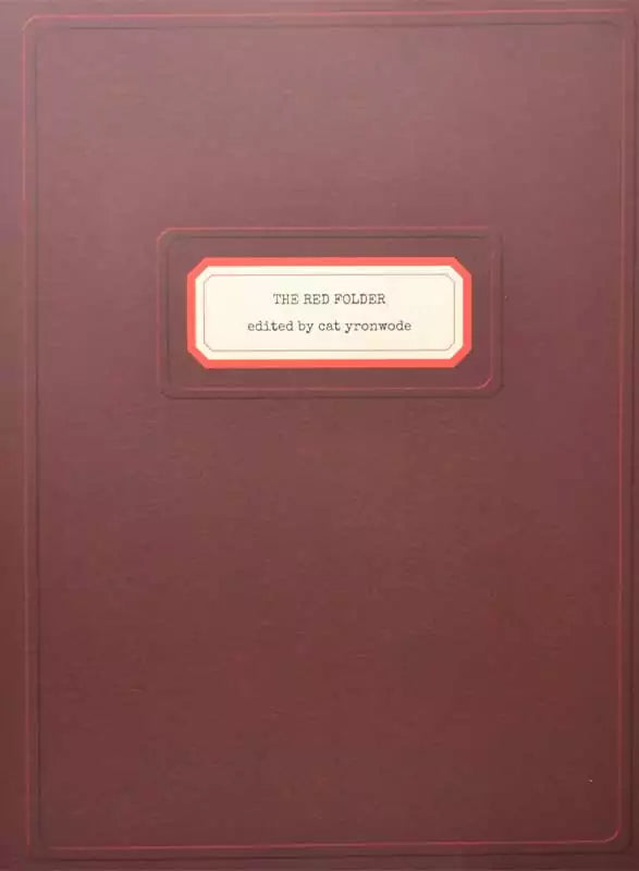 Maroon book cover with cream label for Red Folder by Catherine Yronwode a practitioner hoodoo workshop lessons guide in oversized paperback format