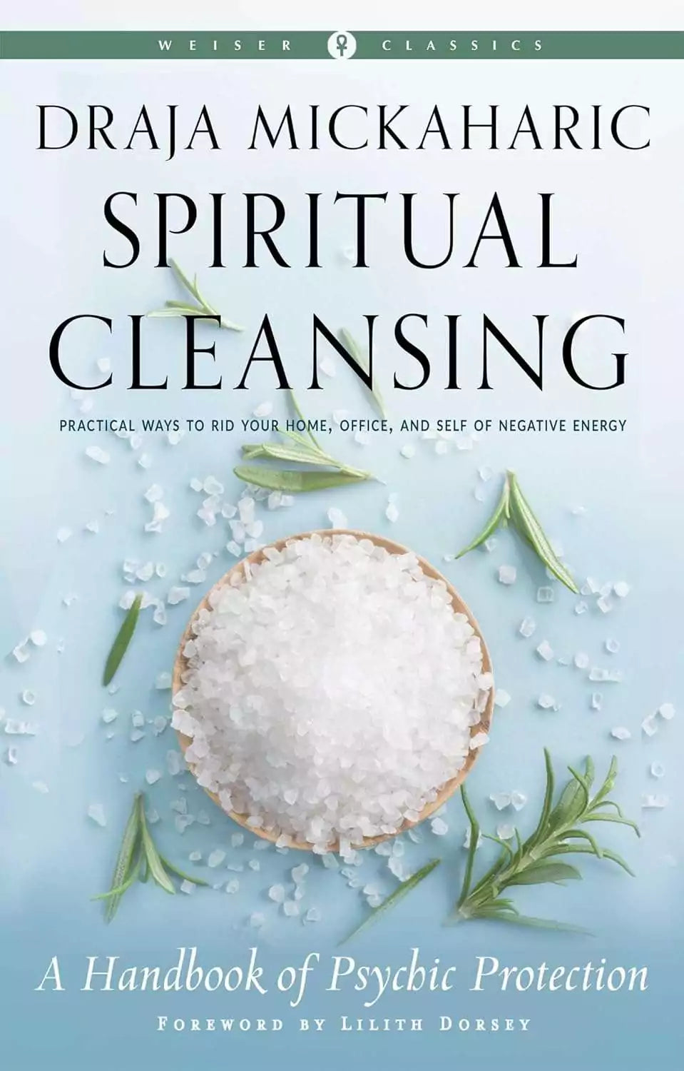 Spiritual Cleansing book cover by Draja Mickaharic — illustrated cover featuring the psychic protection and folk magic handbook paperback edition.