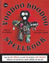 Voodoo Hoodoo Spellbook cover featuring a colorful voodoo doll adorned with charms and buttons against a striking red background.