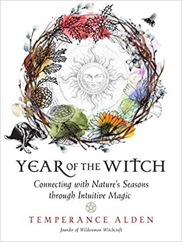Book cover of Year of the Witch by Temperance Alden featuring cyclical intuition-led witchcraft guide