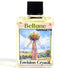 Small 4 dram glass ritual oil bottle labeled Beltane, photographed on a plain background.