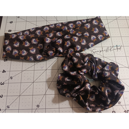 Black Crystal Ball Headband &amp; Scrunchie – Witchy Hair Accessories