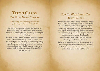 Buddhism Oracle card with dharma wheel or sacred symbol from Buddhism deck