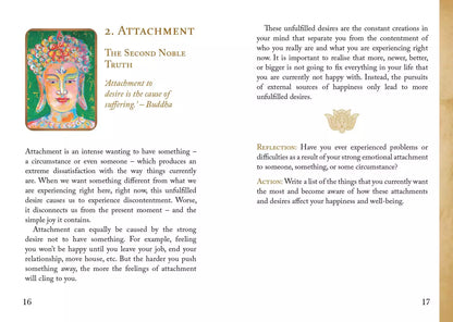 Buddhism Oracle card showing compassionate deity or spiritual figure illustration