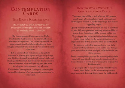 Buddhism Oracle card with nature and Buddhist philosophy themed artwork